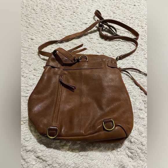 Lucky Brand Leather Backpack Purse Brown - Picture 4 of 6